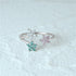 S925 sterling silver diamond ring with heart-shaped petal opening stackable ring for women