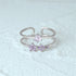 S925 sterling silver diamond ring with heart-shaped petal opening stackable ring for women