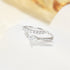 S925 pure silver curved petal single row diamond inlaid luxurious stacked open ring