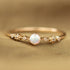 S925 pure silver light luxury opal inlaid diamond engagement ring