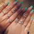S925 pure silver diamond moonstar ring luxurious opening ring - MOWTE