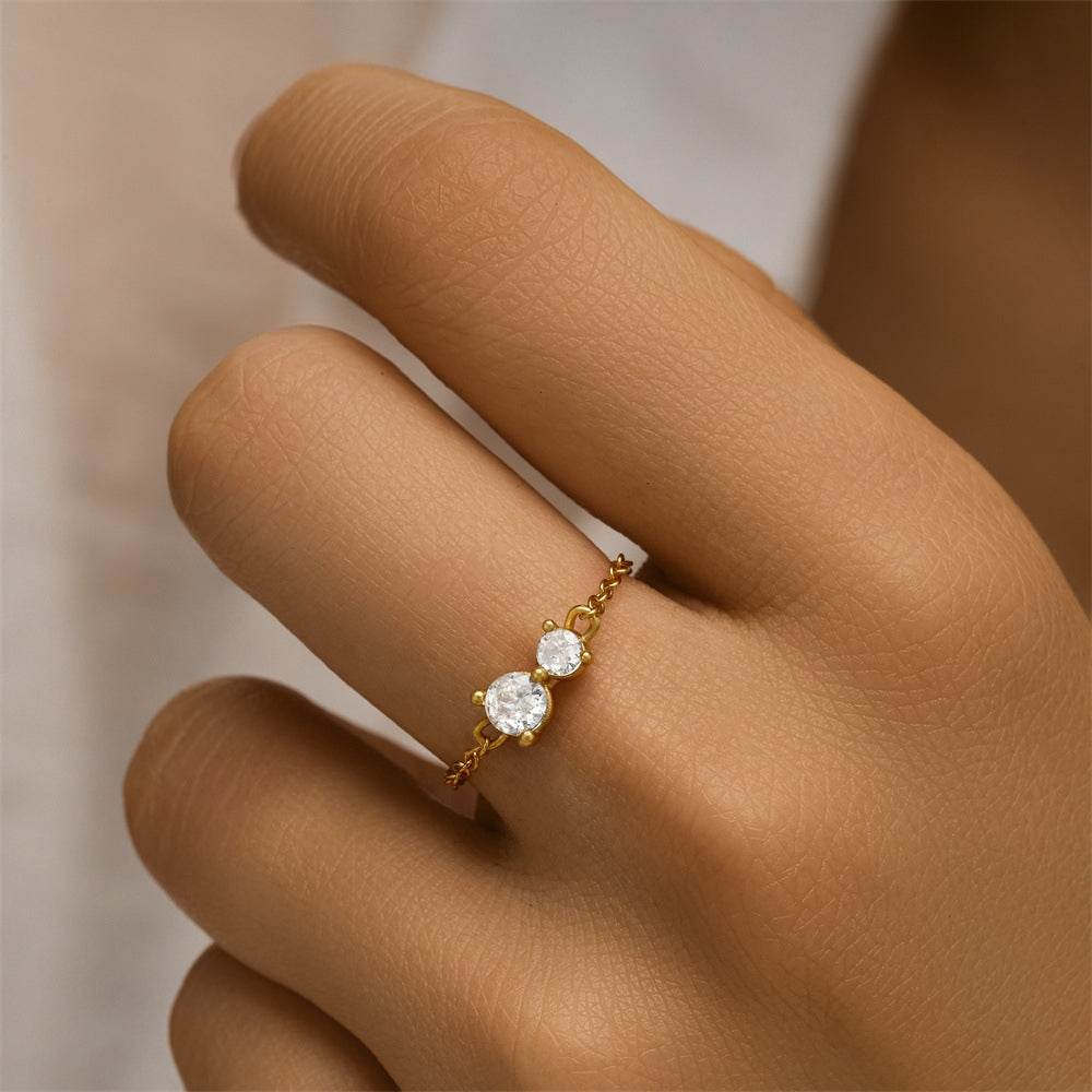 S925 pure silver luxury adjustable finger ring - MOWTE