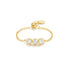 S925 pure silver single row diamond design chain micro inlaid adjustable ring - MOWTE