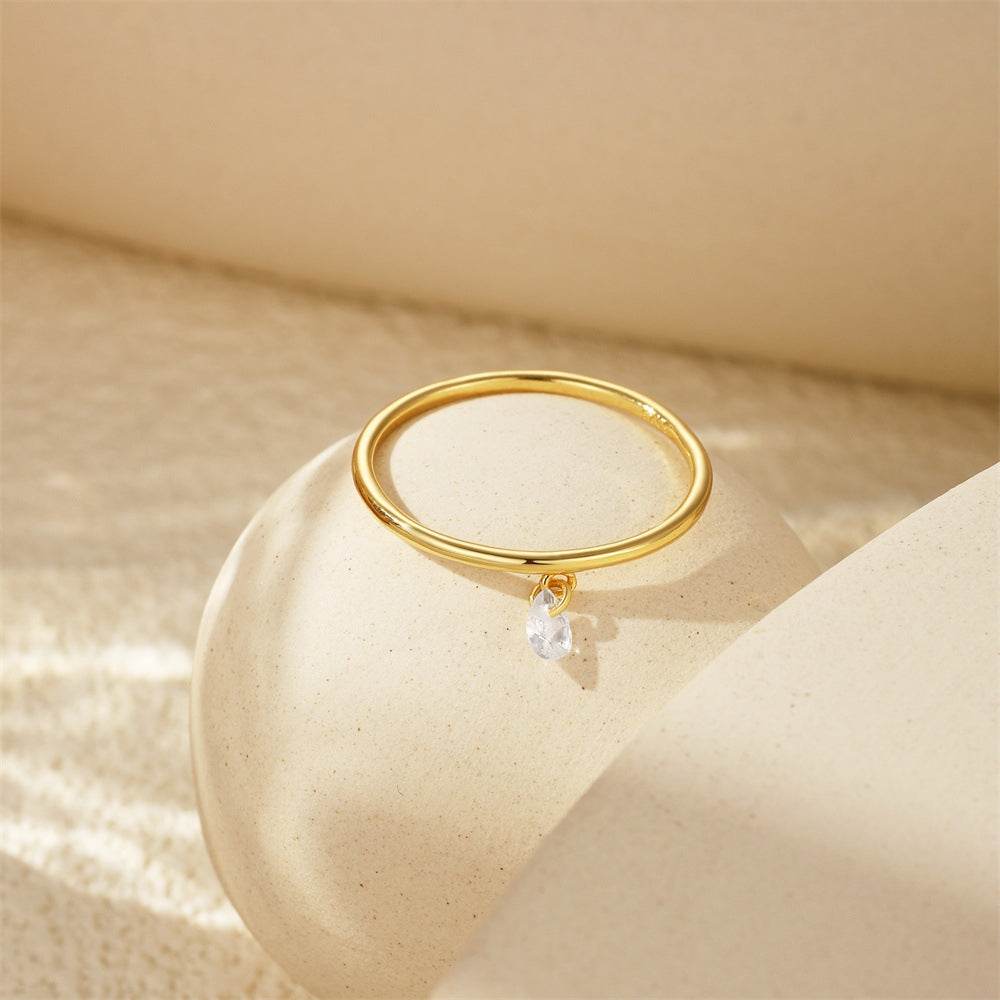 New S925 sterling silver exquisite diamond pendant engagement ring - MOWTE