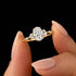 S925 sterling silver egg shaped diamond carat super sparkling diamond wedding engagement ring