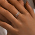 925 sterling silver color diamond letter ring Mother's Day gift diamond inlaid open ring - MOWTE