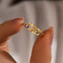 925 sterling silver color diamond letter ring Mother's Day gift diamond inlaid open ring - MOWTE