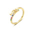 925 sterling silver color diamond letter ring Mother's Day gift diamond inlaid open ring - MOWTE