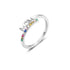 925 sterling silver color diamond letter ring Mother's Day gift diamond inlaid open ring - MOWTE
