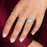 925 sterling silver single drain diamond studded engagement and wedding ring - MOWTE