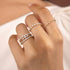 925 sterling silver single drain diamond studded engagement and wedding ring - MOWTE