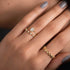 925 sterling silver single drain diamond studded engagement and wedding ring - MOWTE