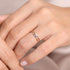 925 sterling silver minimalist three diamond base stackable ring