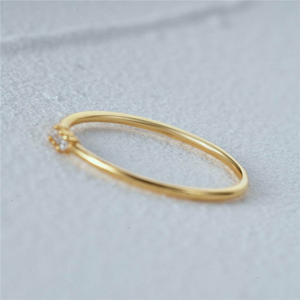 925 sterling silver minimalist three diamond base stackable ring
