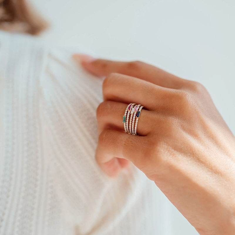 S925 sterling silver ins diamond ring engagement ring - MOWTE