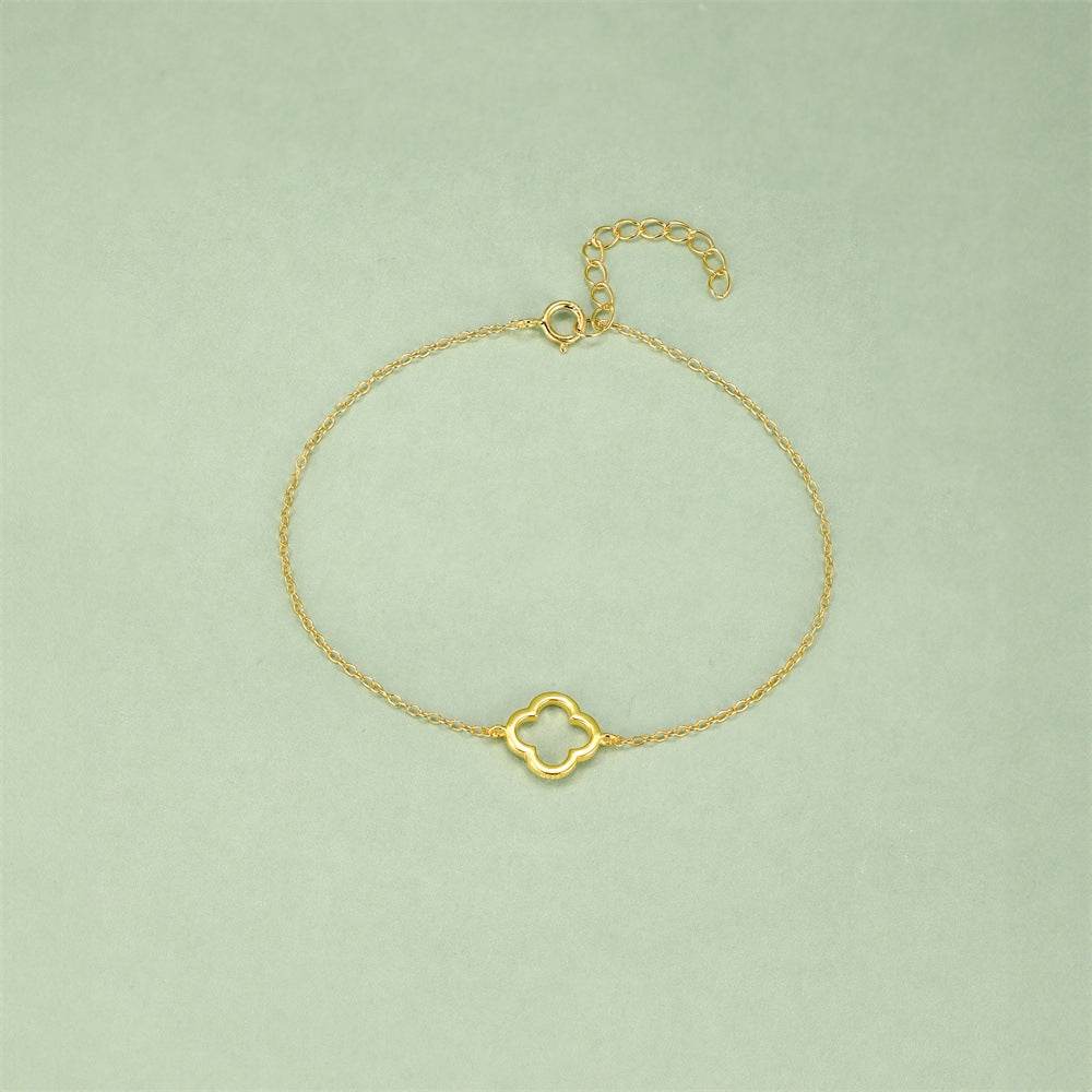 S925 sterling silver niche clover hollow bracelet - MOWTE