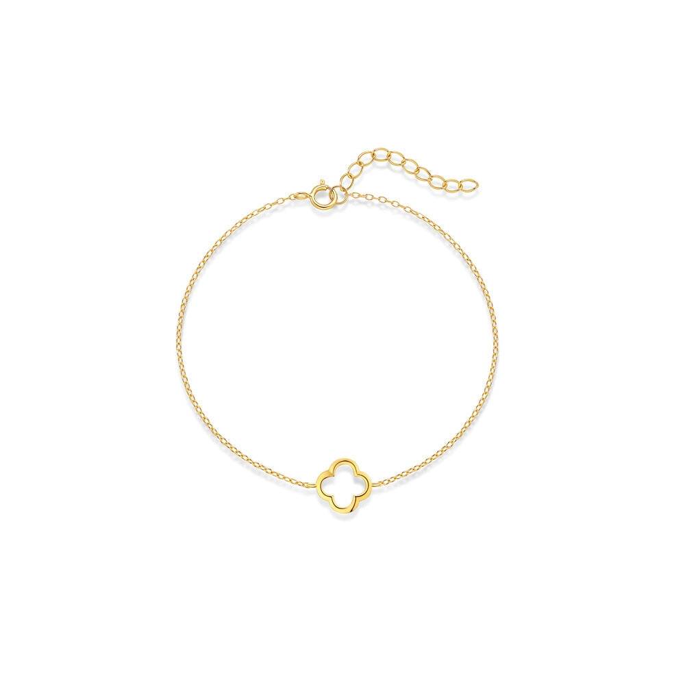 S925 sterling silver niche clover hollow bracelet - MOWTE