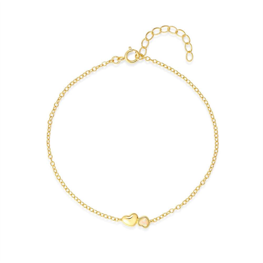 S925 pure silver light luxury love opal Australian treasure bracelet - MOWTE