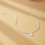 S925 sterling silver cauliflower chain bracelet with luxurious starry sky and moonlight gemstones - MOWTE