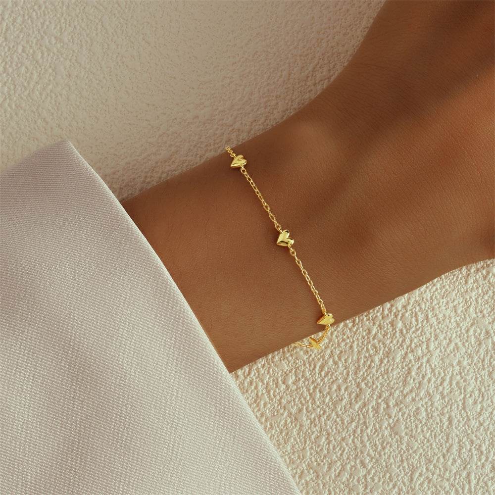 S925 Pure Silver Minimalist INS Love Stacked Versatile Bracelet - MOWTE