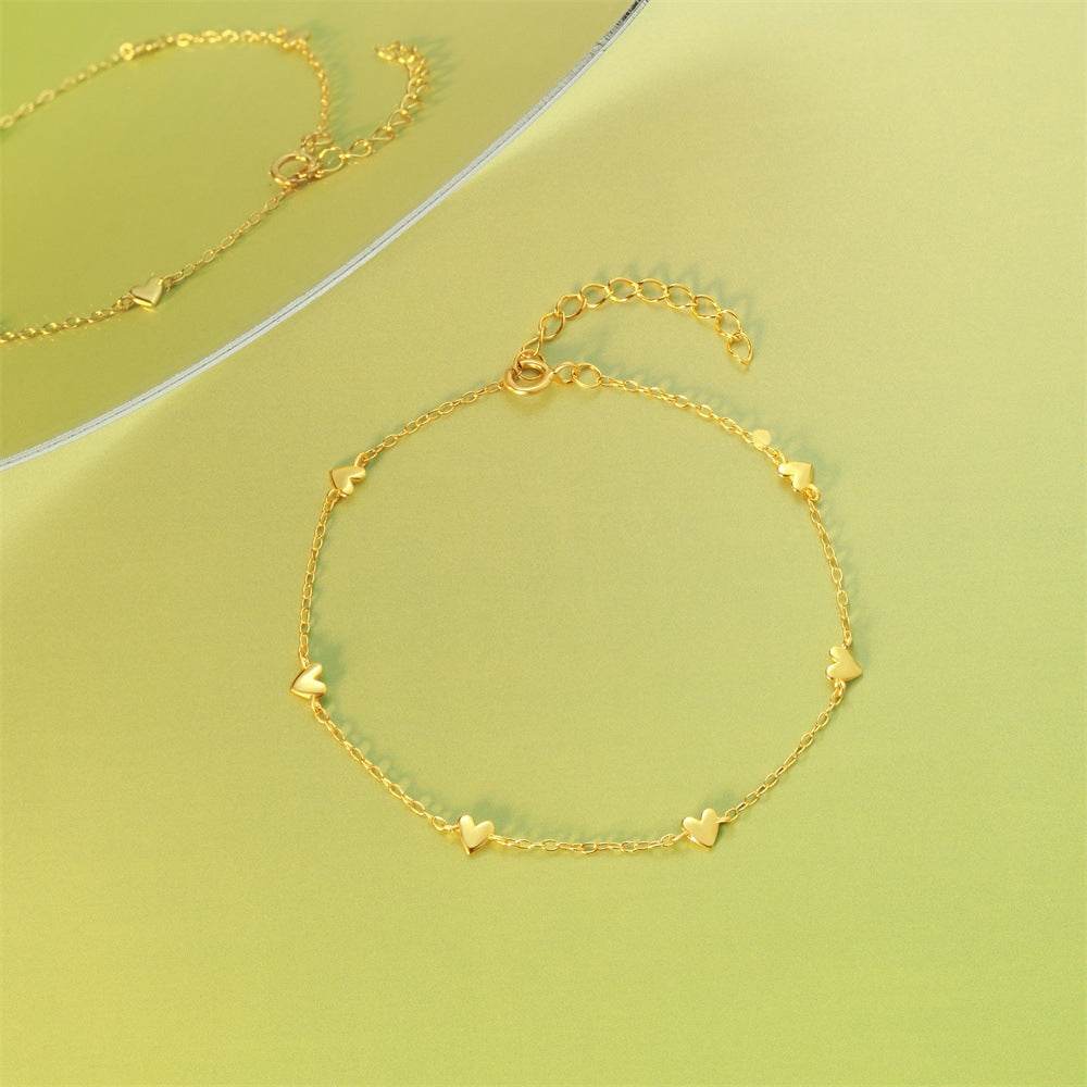 S925 Pure Silver Minimalist INS Love Stacked Versatile Bracelet - MOWTE