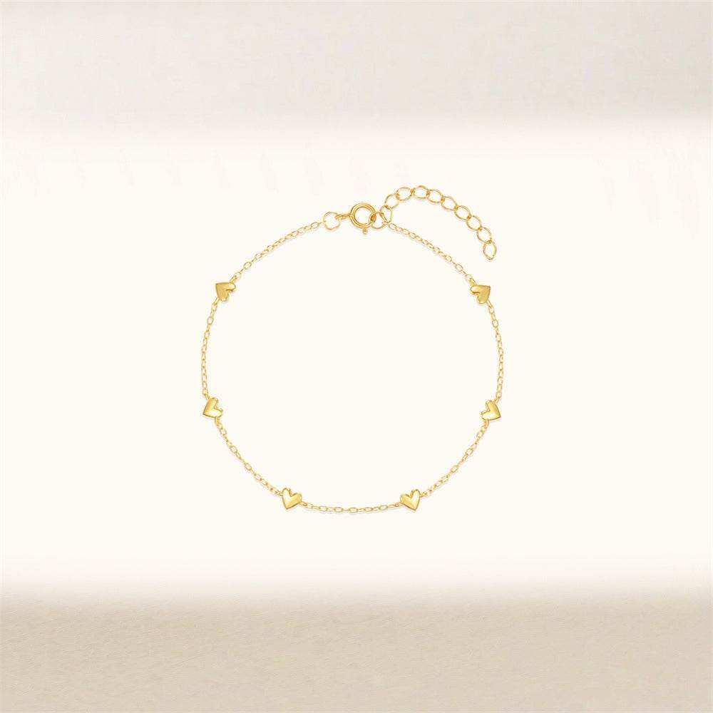S925 Pure Silver Minimalist INS Love Stacked Versatile Bracelet - MOWTE