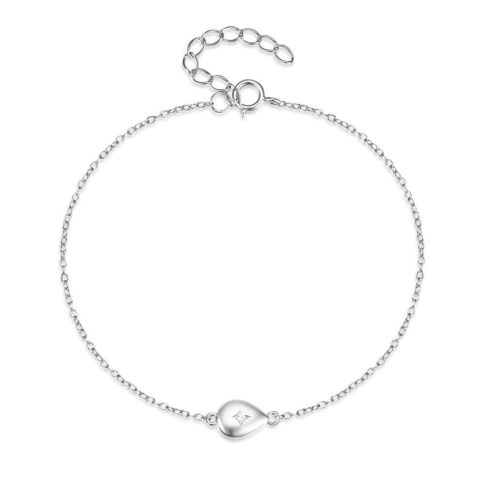 S925 sterling silver water droplet diamond women's bracelet - MOWTE