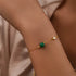 S925 pure silver diamond inlaid turquoise and turquoise high-end bracelet for women - MOWTE
