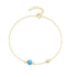 S925 pure silver diamond inlaid turquoise and turquoise high-end bracelet for women - MOWTE