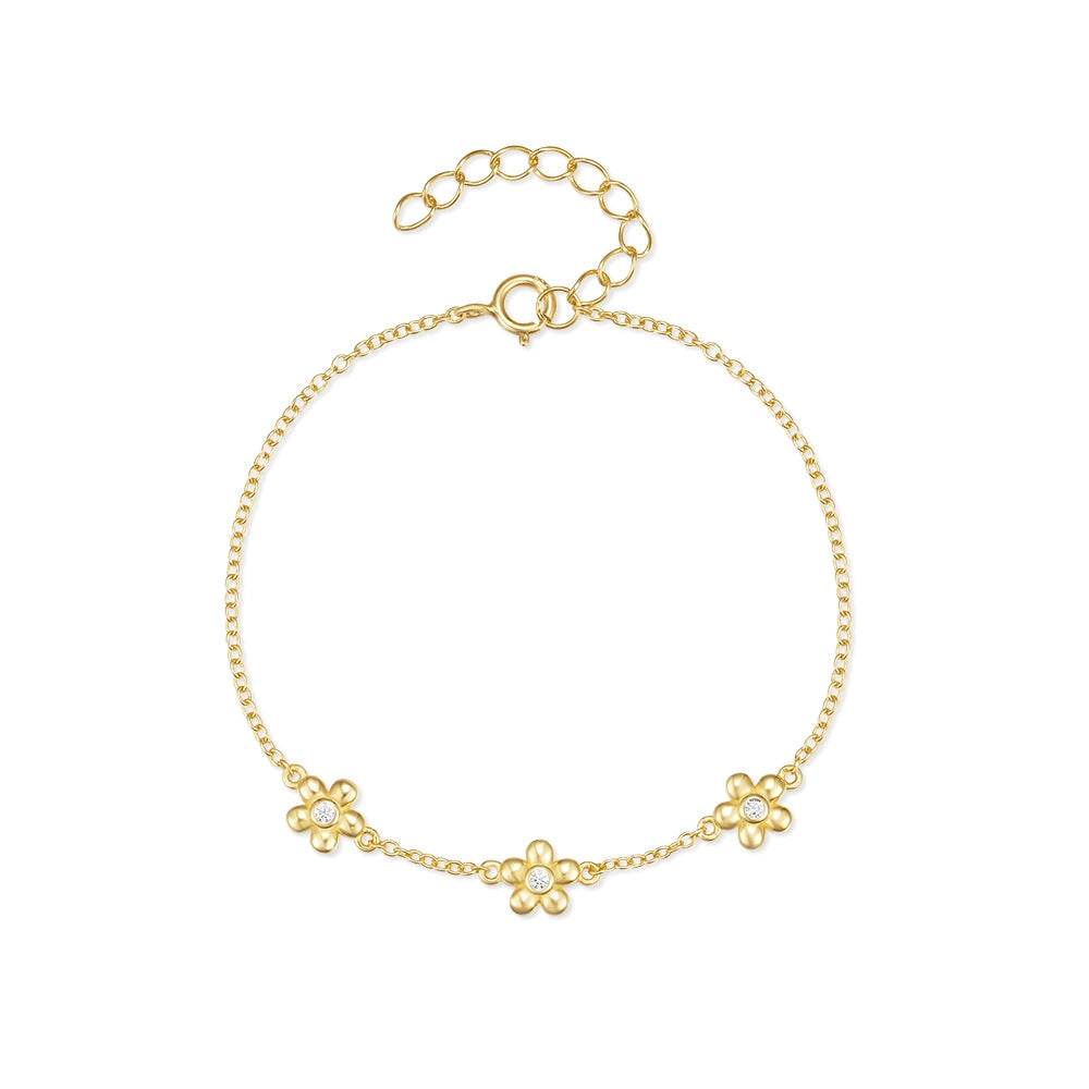 S925 sterling silver daisy sweet flower bracelet - MOWTE