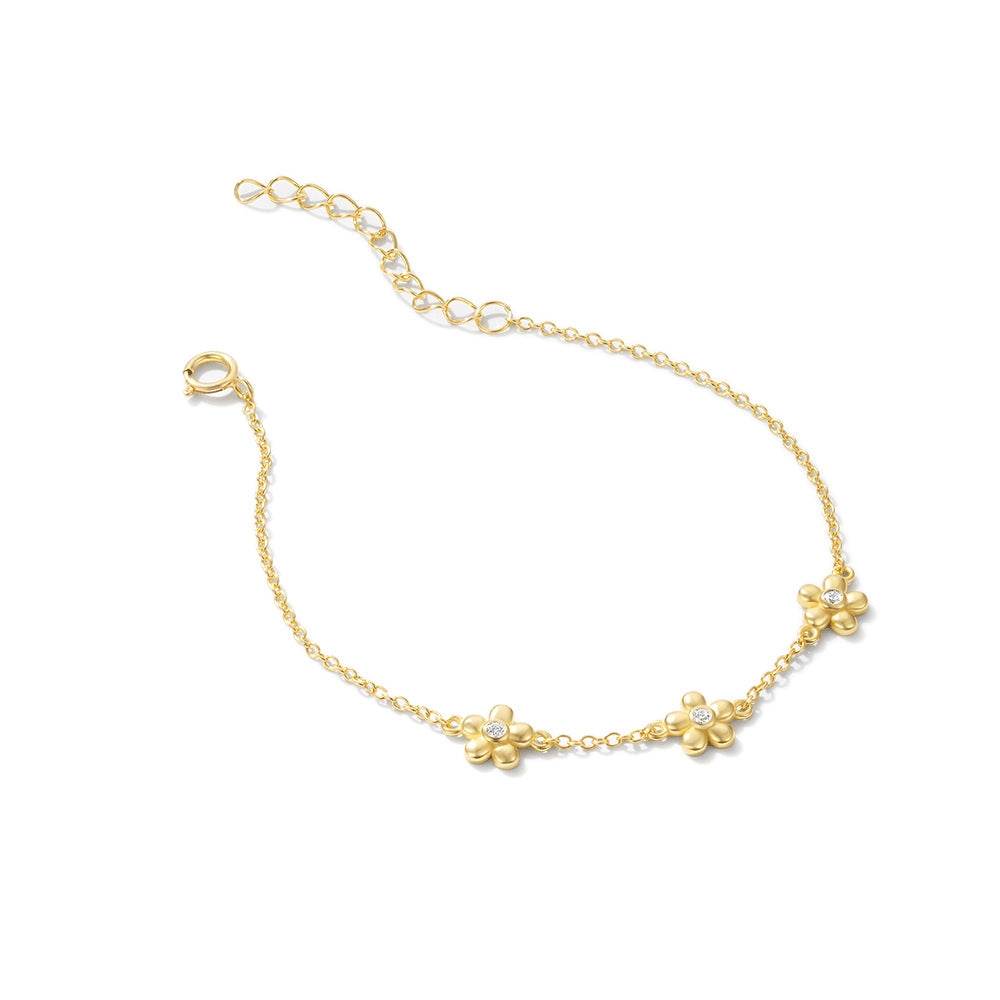 S925 sterling silver daisy sweet flower bracelet - MOWTE