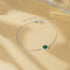 S925 sterling silver classic round peacock stone diamond set versatile bracelet - MOWTE