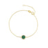 S925 sterling silver classic round peacock stone diamond set versatile bracelet - MOWTE