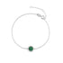 S925 sterling silver classic round peacock stone diamond set versatile bracelet - MOWTE