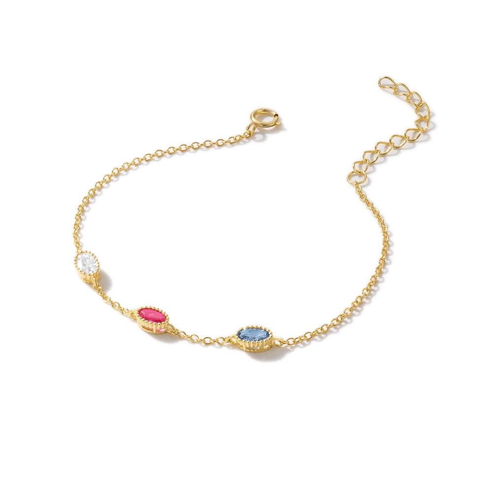 925 sterling silver color creative diamond edging and diamond setting versatile bracelet - MOWTE