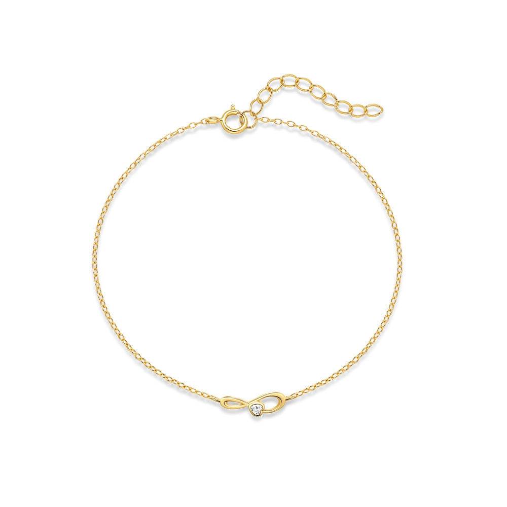 Commuting simple outfit s925 pure silver Valentine's Day series infinite loop lucky heart zircon bracelet - MOWTE