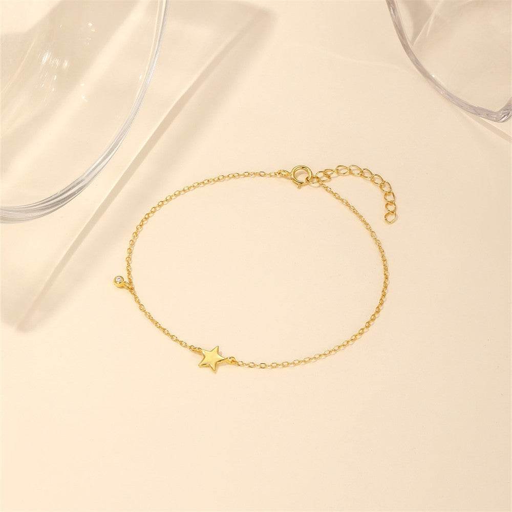 S925 sterling silver pentagram pendant versatile bracelet for daily commuting - MOWTE