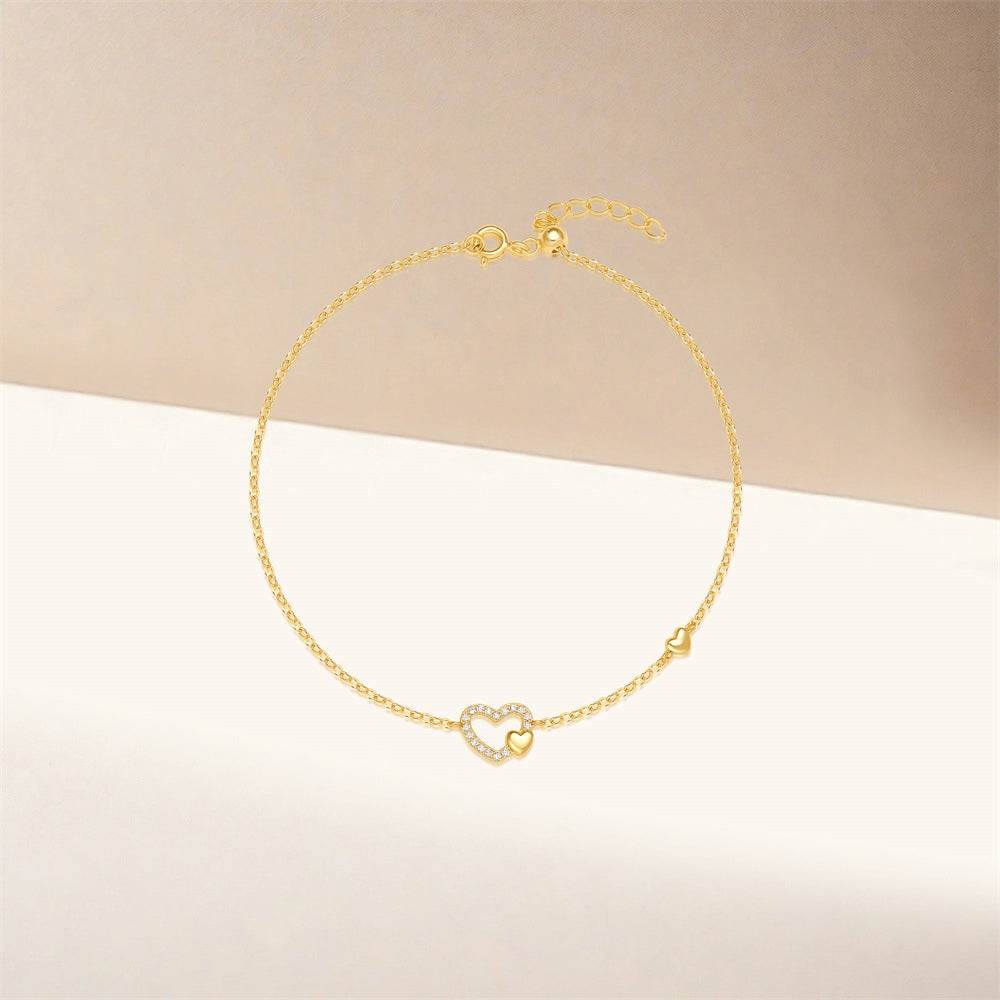 S925 pure silver hollow heart bracelet - MOWTE