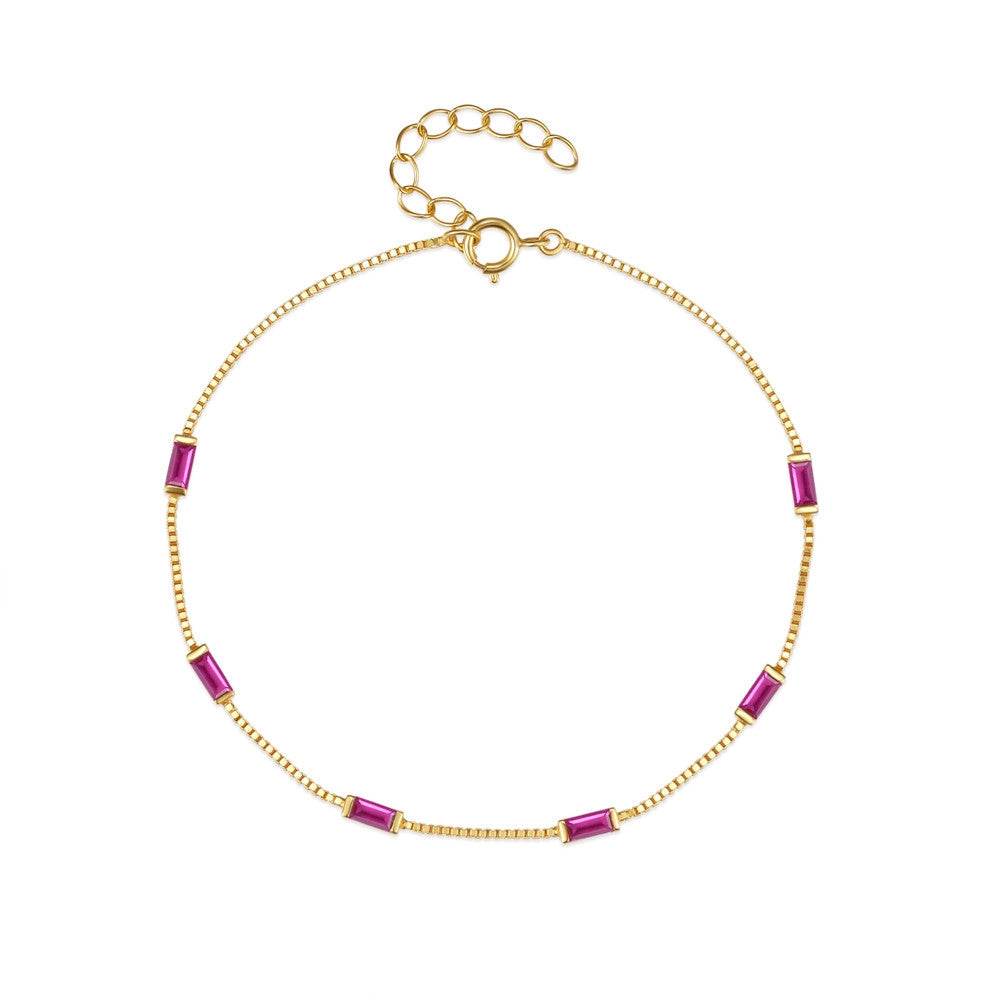 S925 sterling silver zircon colored bracelet - MOWTE