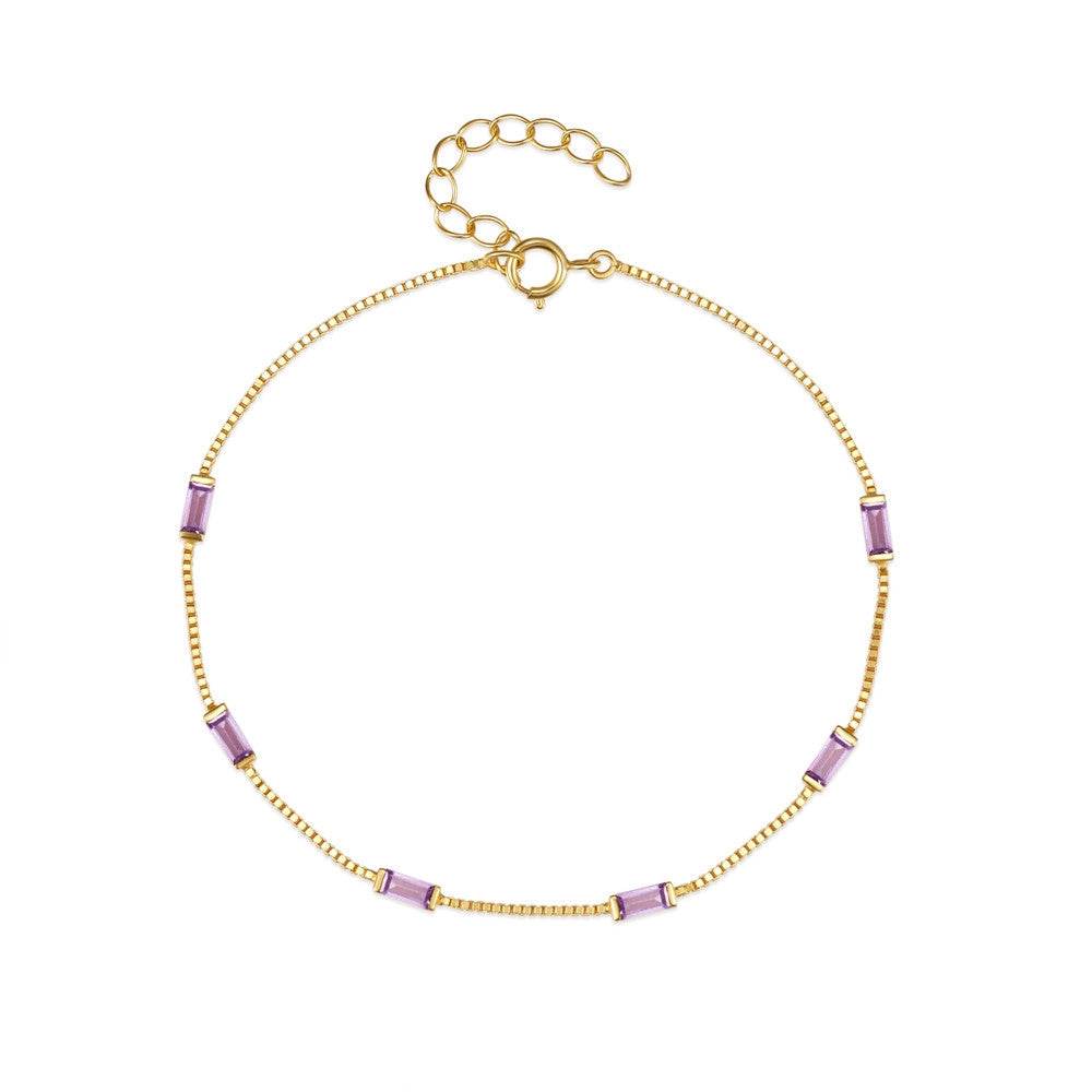 S925 sterling silver zircon colored bracelet - MOWTE