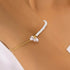Replaceable irregular zirconia s925 pure silver half pearl chain bracelet - MOWTE