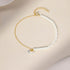 Replaceable irregular zirconia s925 pure silver half pearl chain bracelet - MOWTE