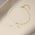 Replaceable irregular zirconia s925 pure silver half pearl chain bracelet - MOWTE
