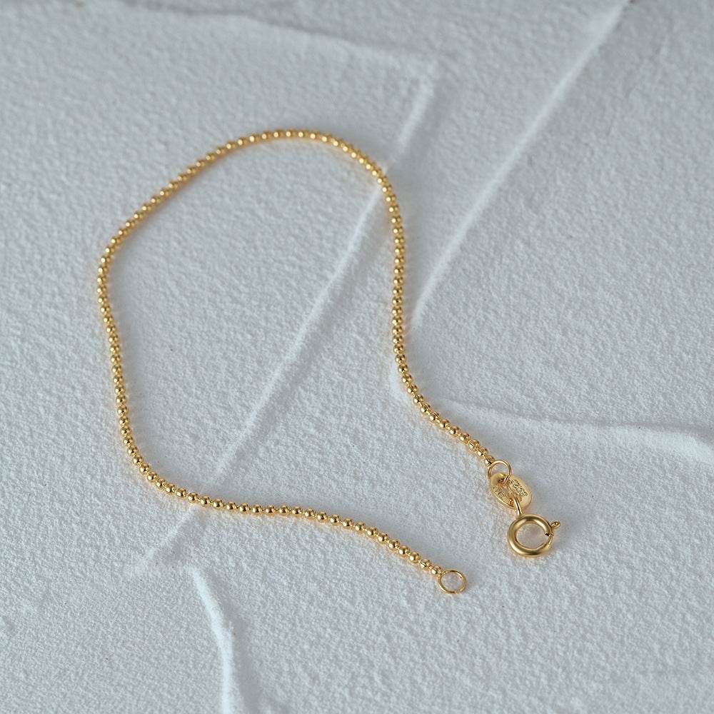 Daily versatile s925 sterling silver basic round bead chain stacked bracelet - MOWTE