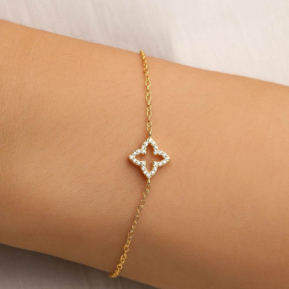 S925 Silver Bracelet Women's Clover Bracelet - MOWTE