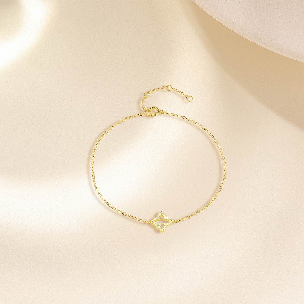 S925 Silver Bracelet Women's Clover Bracelet - MOWTE