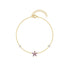 S925 pure silver purple flower set with diamonds daily matching for office ladies bracelet - MOWTE