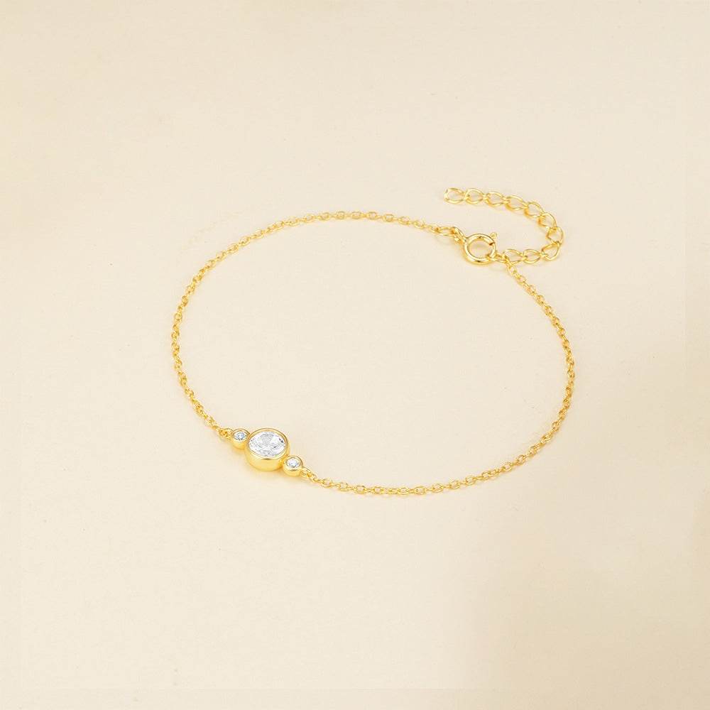 925 Silver Diamond Set Zircon Bracelet - MOWTE