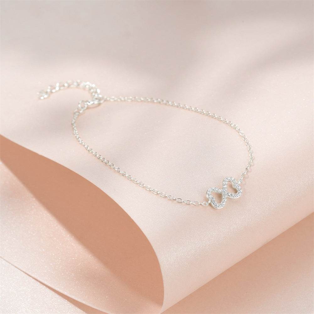 S925 silver minimalist 8-shaped bracelet for women - MOWTE