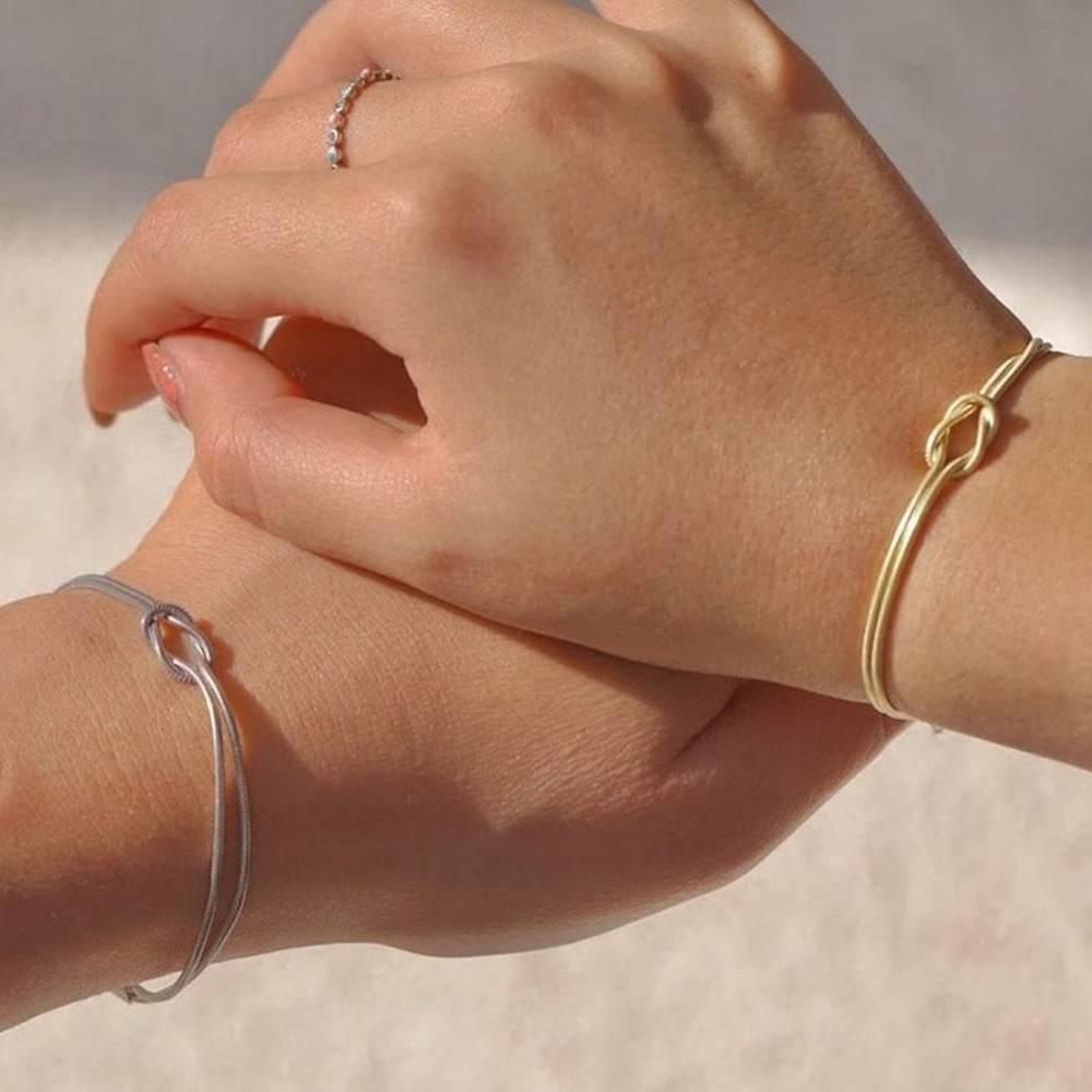Simplified s925 sterling silver snake bone chain knotted for couples to wear bracelet Valentine's Day gift - MOWTE